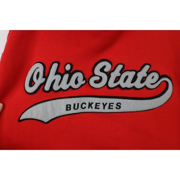 Vintage 90s Starter Mens Large Spell Out Script Ohio State University Hoodie Red - Picture 14 of 16